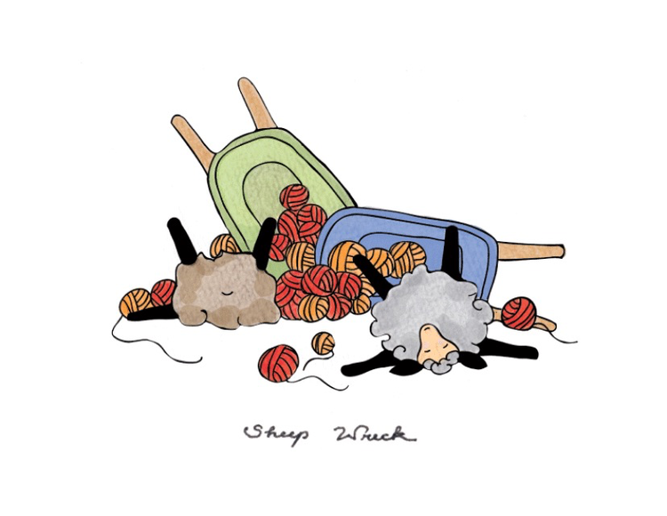 Knit Baah Purl Misbehaving Sheep Cards - Box of 10