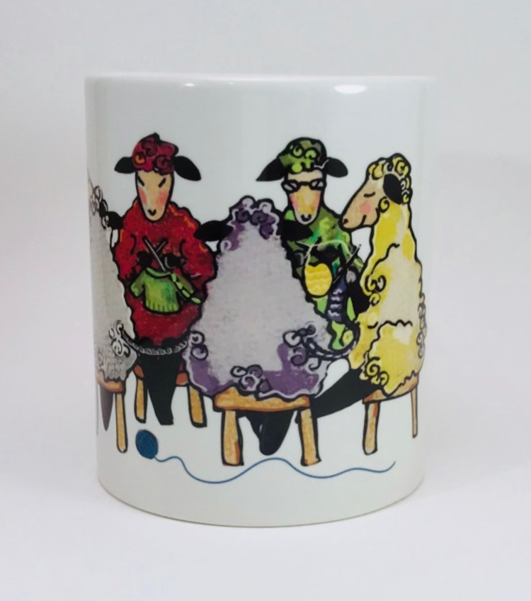 Knit Baah Purl Full Color Mug, Wendy's Knitting Circle