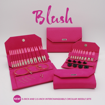 Lykke Lykke Blush 5" Interchangeable Needle Set, Fuschia Denim Effect Case