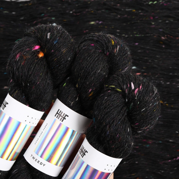 Hedgehog Fibres Hand Dyed Yarns Tweedy Noir