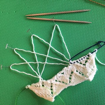 For Yarn's Sake, LLC Advanced Tink Drop Frog: Fixing Your Mistakes Lace Edition.  Via Zoom Sunday May 23, 1-3pm PST. Michele Lee Bernstein