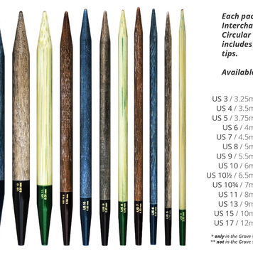 Lykke Lykke Grove Bamboo 3.5" Interchangeable Needle Tips