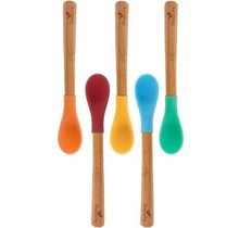 Bamboo Infant Spoons 5 Pack with Blue