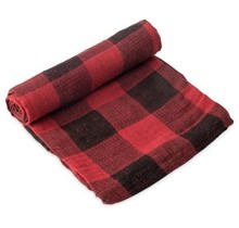 Red Plaid Cotton Muslin Swaddle