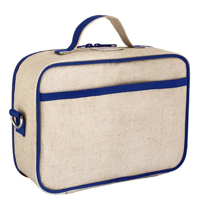 SoYoung Blue Dino Raw Linen Lunchbox