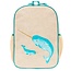 SoYoung Teal Narwhal Raw Linen Gradeschool Backpack