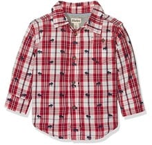 Moose on Plaid Baby Baby Button Down Shirt
