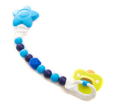 Blue Star Silicone Pacifier Clip