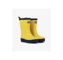 Yellow & Navy Matte Rain Boots