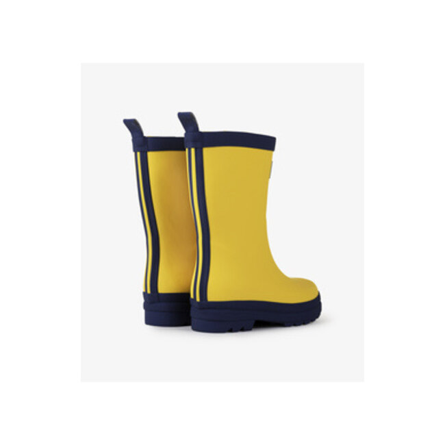 Yellow & Navy Matte Rain Boots
