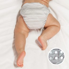 Grey Stripe One-Size Snap Pocket Diaper