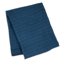 Solid Navy Bamboo Muslin Swaddle