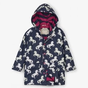 Colour Changing Playful Horses Rain Coat