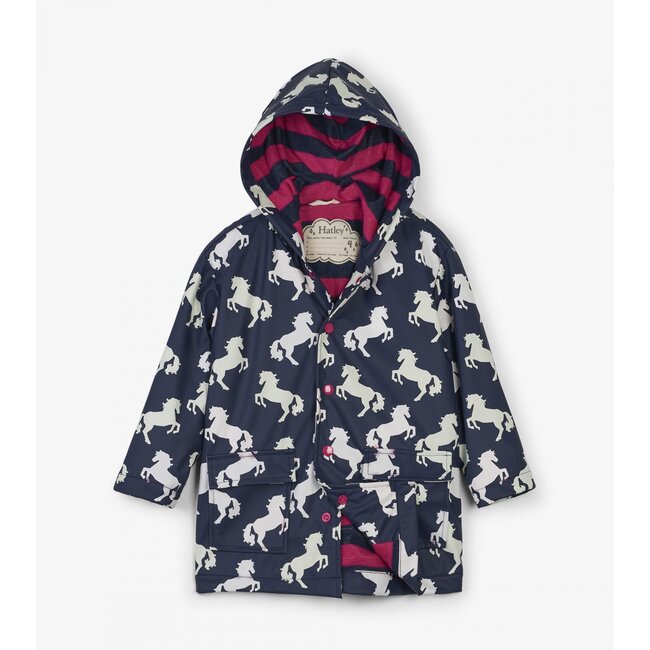 Hatley Colour Changing Playful Horses Rain Coat