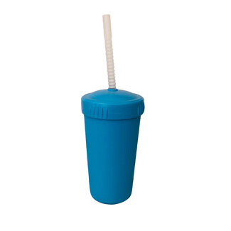 Sky Blue Straw Cup with Lid & Straw