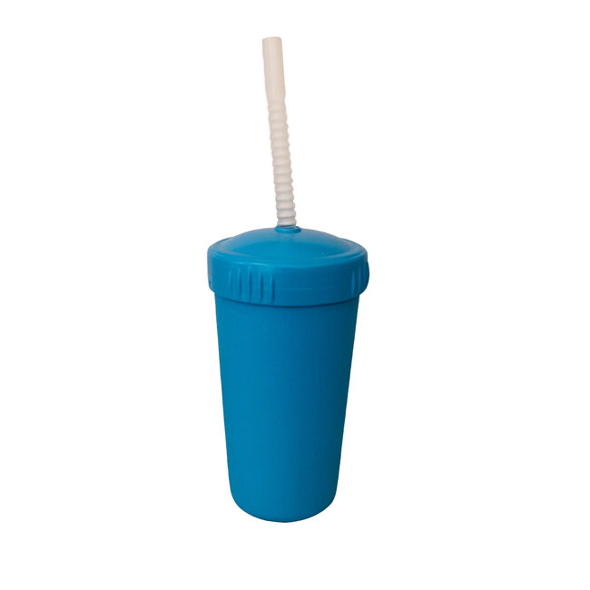 Sky Blue Straw Cup with Lid & Straw