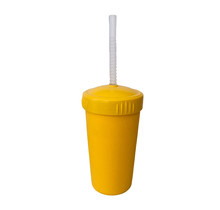 Sunny Yellow Straw Cup with Lid & Straw