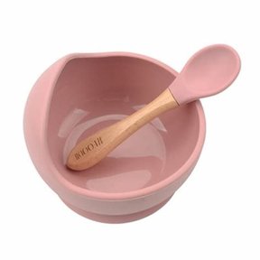 Dusty Rose Silicone Bowl + Spoon Set