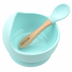 Seafoam Silicone Bowl + Spoon Set