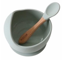 Sage Silicone Bowl + Spoon Set