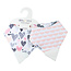 Glitter & Spice Geo Hearts/Scallop Trim Double-sided Chew Bib