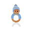 Pebble Blue Pixie Rattle Ring with Wood