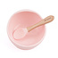 Delicate Pink Silicone Bowl + Spoon Set