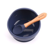 Midnight Blue Silicone Bowl + Spoon Set