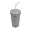 Grey Straw Cup with Lid & Straw