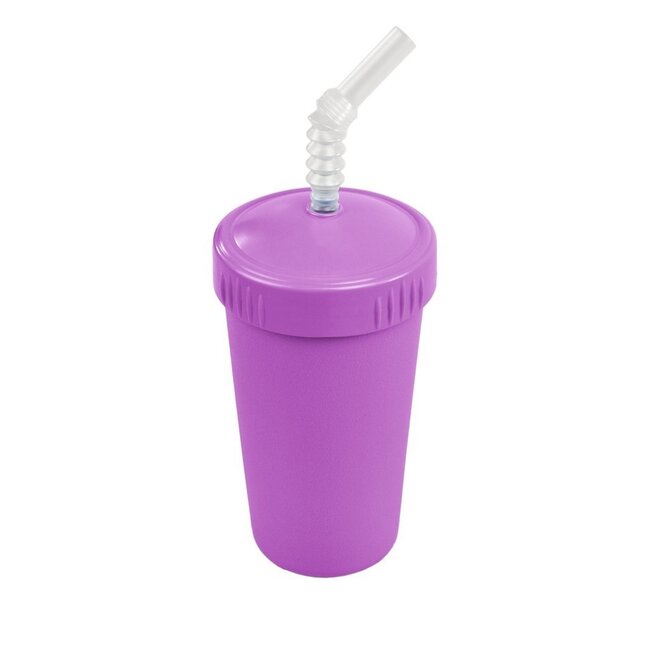 Purple Straw Cup with Lid & Straw