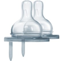 Pura Silicone Crosscut Nipple, 2pk