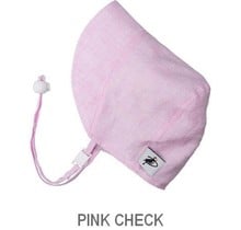 Pink Check 6-12m Summer Day Linen Bonnet
