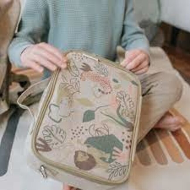 SoYoung Jungle Cats Raw Linen Lunchbox