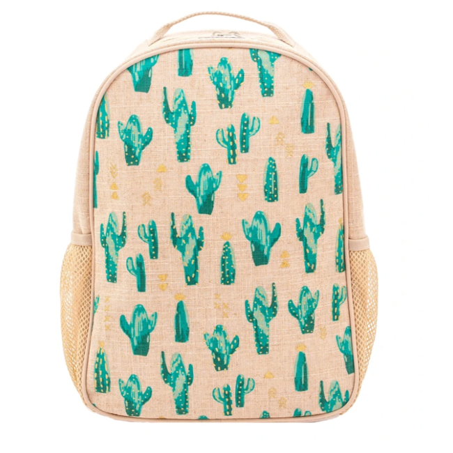 SoYoung Cacti Desert Raw Linen Toddler Backpack