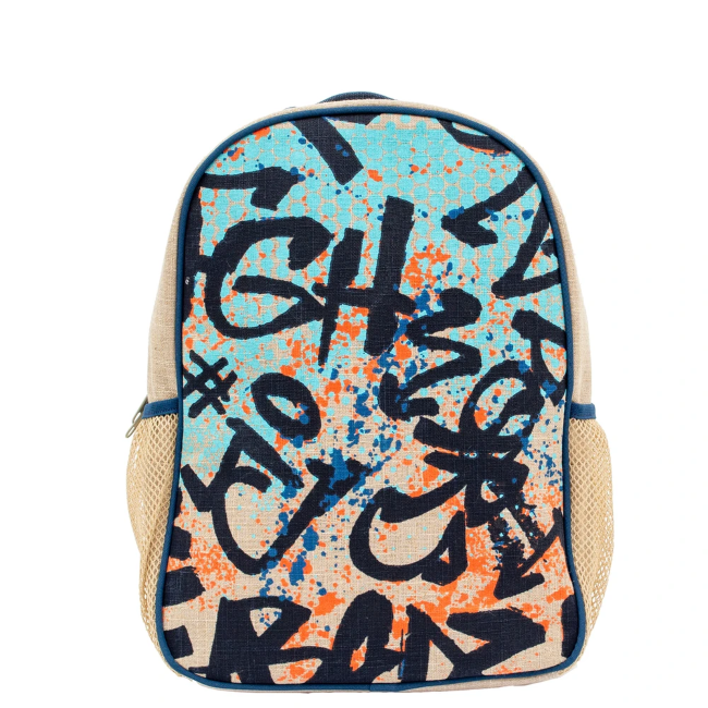 SoYoung Colourful Graffiti Raw Linen Toddler Backpack