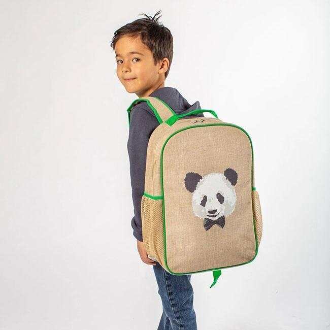 SoYoung Monsieur Panda Linen Gradeschool Backpack