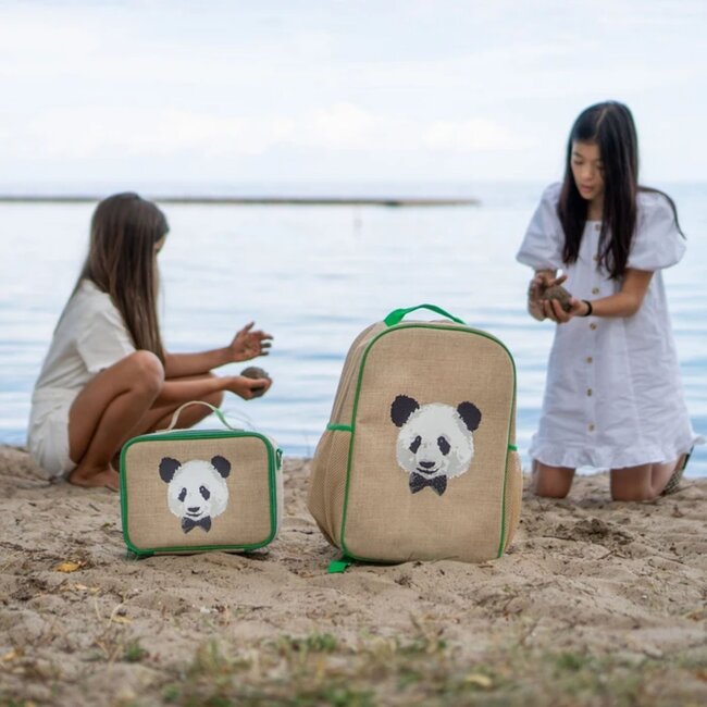 SoYoung Monsieur Panda Linen Gradeschool Backpack