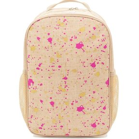 Fuschia & Gold Splatter Linen Gradeschool Backpack