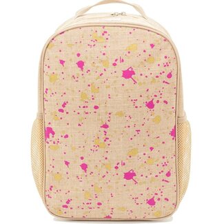 SoYoung Fuschia & Gold Splatter Linen Gradeschool Backpack