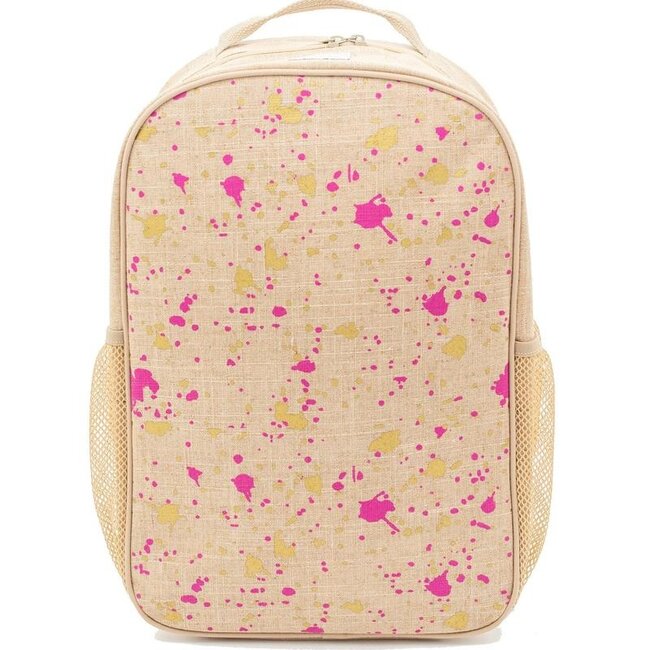 SoYoung Fuschia & Gold Splatter Linen Gradeschool Backpack