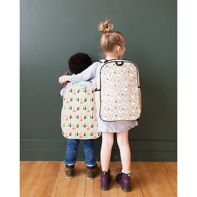 SoYoung Bunny Tile Linen Gradeschool Backpack