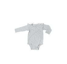 Heather Grey Ruffle Shoulder Bodysuit