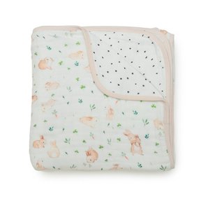 Bunny Meadow Muslin Quilt Blanket