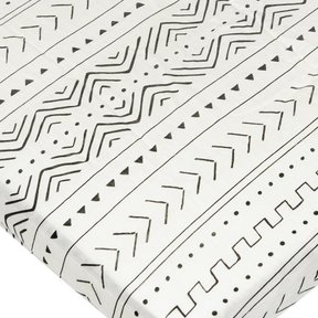 White Mudcloth Fitted Crib Sheet