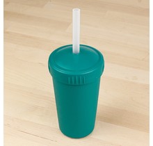 Teal Straw Cup with Lid & Straw