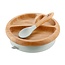 Avanchy Bamboo Grey Bamboo Suction Plate & Spoon Set