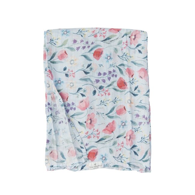 Loulou Lollipop Bluebell Muslin Swaddle