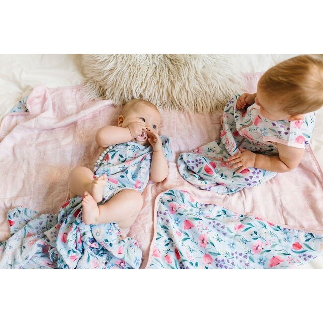 Loulou Lollipop Bluebell Muslin Quilt Blanket