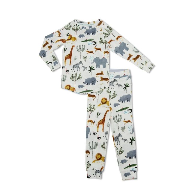 Loulou Lollipop Safari Jungle 2-Piece Pajama Set in TENCEL