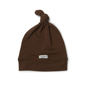 Loulou Lollipop Chestnut Top Knot Beanie in TENCEL